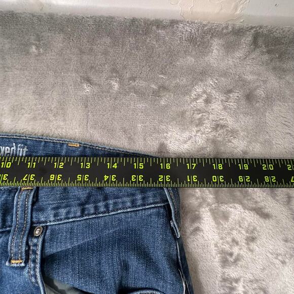 Carhartt Relaxed Fit Utility Workwear Dark Blue Denim Jeans Size 33 X 30 - Picture 5 of 7